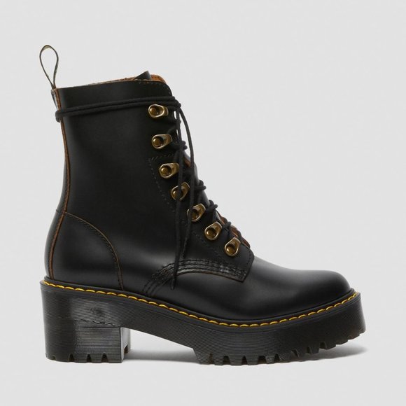Dr. Martens Women's Leona Vintage Smooth Leather Heeled Boot - Picture 6 of 15